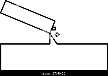 Beton gießt Kontur Umrisslinie Symbol schwarze Farbe Vektor Illustration Bild dünn flach Stil einfach Stock Vektor