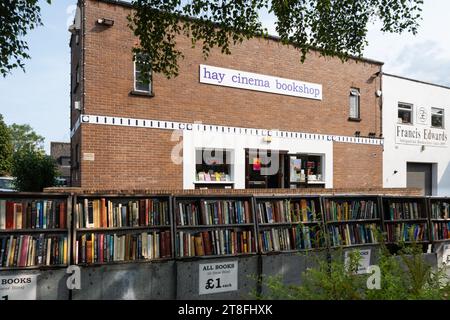 Hay Cinema Bookshop, Hay on Wye, Hereford, England, Großbritannien Stockfoto