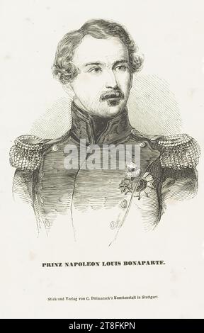 PRINZ NAPOLEON LOUIS BONAPARTE. Kupferstich und Verlag von C. Dittmarschs Kunstanstalt in Stuttgart Stockfoto