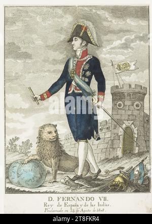 D. FERNANDO VII., König von Spanien und Indien, wurde am 24. August 1808 ausgerufen Stockfoto