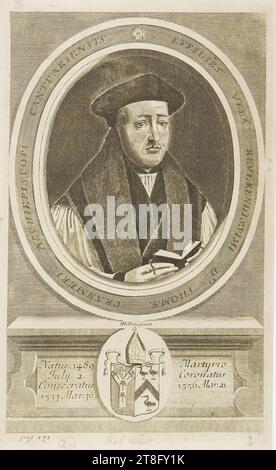 Ein wahres Bild des ehrfürchtigsten DIN. THOMAS CRANMER, ERZBISCHOF VON CANTUARY. Holbein bemalt. Er wurde geboren. März 1489, Juli. 2. Gekrönt, geweiht 1556. März 21., 1533. März 30 Seite 171 Stockfoto