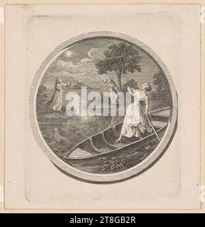 Daniel Nikolaus Chodowiecki (1726 - 1801), Künstler, Schiffermädchen, Druckmedium: 1791, Ätzung auf vergé-Papier, Bogengröße: 8,0 x 7,8 cm Plattenmarke: 7,3 x 6,0 cm Stockfoto