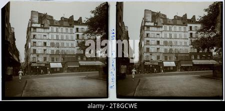 Quai de Montebello, 5. Arrondissement, Paris. Blick in Richtung Rue du Petit-Pont, Fotograf, 1935, Fotografie, Stereoskopische Ansicht, Paris, Abmessungen - Arbeit: Höhe: 5,6 cm, Breite: 12,7 cm, Abmessungen - Befestigung:, Höhe: 5,9 cm, Breite: 12,9 cm Stockfoto