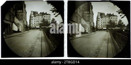 Quai de montebello vers Ouest 1935, Fotograf, in 1935, Fotografie, Stereoskopische Ansicht, Paris, Abmessungen - Arbeit: Höhe: 12,7 cm, Breite: 5,9 cm, Abmessungen - Alte Baugruppe:, Breite: 5,9 cm,: 12,9 cm Stockfoto