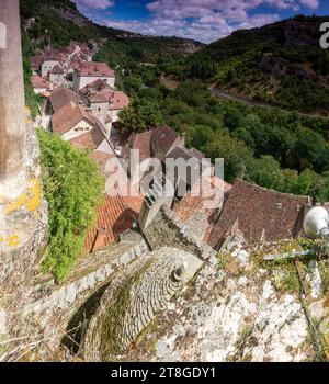 Dordogne Sommer 2023 Rocamadour Stadt und Umgebung Abteien und Landschaften Stockfoto