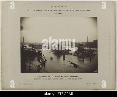 Außenansicht der U-Bahn-Arbeiten, linkes Ufer der Pont Mirabeau, nach der Überschwemmung von 1910. 15. Arrondissement, Paris, Fotograf, 7-2-1910, 20. Jahrhundert, Fotografie, Grafik, Fotografie, Gelatinedruckbromiddruck, Abmessungen - Werk: Höhe: 17,2 cm, Breite: 23,2 cm, Abmessungen - Befestigung:, Höhe: 27 cm, Breite: 34,5 cm Stockfoto