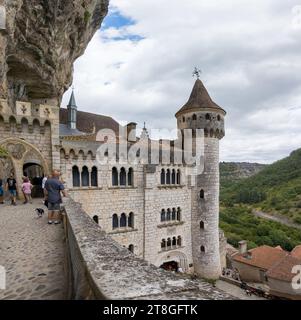 Dordogne Sommer 2023 Rocamadour Stadt und Umgebung Abtei und Landschaften Stockfoto