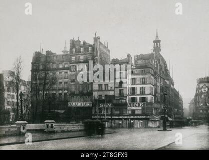 Samaritaine, "Pont-Neuf und Rue de la Monnaie, Quai du Louvre, Dezember 1925, 1. Arrondissement, Paris, Fotograf, 12-1925, 1. Quartal 20. Jahrhundert, Fotografie, Grafik, Fotografie, Gelatino Silberbromiddruck, Abmessungen - Werk: Höhe: 17,3 cm, Breite: 23,4 cm Stockfoto