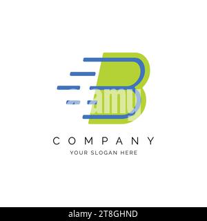 B Letter Logo Template Illustration Design. Vektor-Alphabet B Speed Logo-Stil Stock Vektor