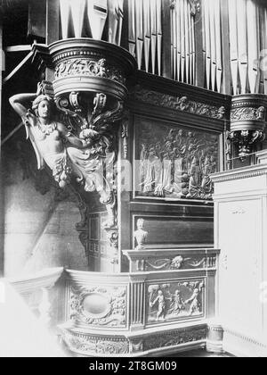 Detail der Orgel, Kirche Saint-Etienne-du-Mont, 5. Arrondissement, Paris, Atget, Eugène (Jean Eugène Auguste Atget), Fotograf, Fotografie, Grafik, Albumendruck, Abmessungen – Arbeit: Höhe: 22,1 cm, Breite: 17,9 cm Stockfoto