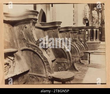 Verkaufsstände, Innere der Kirche Saint-Gervais-Saint-Protais, Place Saint-Gervais, 4. Arrondissement, Paris, Atget, Eugène (Jean Eugène Auguste Atget), Fotografie, Fotografie, Grafik, Fotografie, Albumendruck, Abmessungen – Arbeit: Höhe: 17,3 cm, Breite: 22 cm Stockfoto