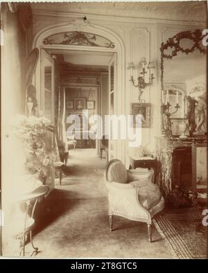 Pariser Innenräume, 'Innenraum der Mademoiselle Cécile Sorel Mitglied der Comédie-Francaise, 99 Avenue des Champs-Elysées, 8. Arrondissement, Paris, Atget, Eugène (Jean Eugène Auguste Atget), Fotograf, Fotografie, Grafik, Albumendruck, Abmessungen – Arbeit: Höhe: 22,1 cm, Breite: 18,4 cm Stockfoto