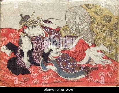 Utagawa-Schule-shunga-17. Stockfoto