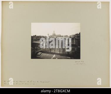 Fassade der Klosterkirche Carmes, Blick von der Rue d'Assas, 6. Arrondissement, Paris, Barry, Jean, Fotograf, EN 4-1909, 19.-20. Jahrhundert, Fotografie, Grafik, Fotografie, Gelatino Silberbromiddruck, Abmessungen - Werk: Höhe: 16,6 cm, Breite: 22,8 cm, Abmessungen - Befestigung:, Höhe: 40 cm, Breite: 50 cm Stockfoto