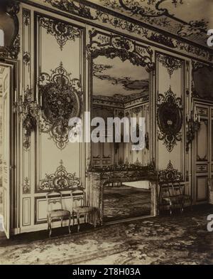 Salon, Hôtel de Matignon (Hôtel du Maréchal de Montmorency, ehemalige österreichische Botschaft) 57 rue de Varenne, 7. Arrondissement, Paris, Atget, Eugène (Jean Eugène Auguste Atget), Fotograf, Fotografie, Grafik, Albumendruck, Abmessungen – Arbeit: Höhe: 21,8 cm, Breite: 17,8 cm Stockfoto