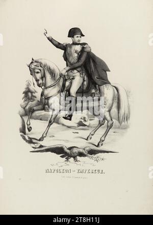 Napoleon - Kaiser, Zeichner/Lithograph, Hollier, Antoine Grégoire, Drucker-Lithograph, circa 1825, Druck, Grafik, Druck, Lithografie, Abmessungen – Arbeit: Höhe: 44,8 cm, Breite: 31 cm, Abmessungen – Befestigung:, Höhe: 49 cm, Breite: 32 cm Stockfoto