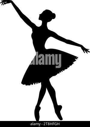 Weibliche Balletttänzerin-Silhouette. Vektorabbildung Stock Vektor