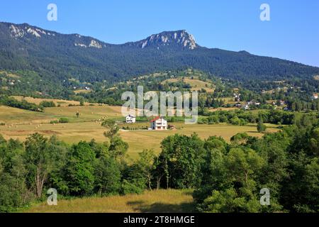 Die Landschaft um Srebrenica, Bosnien und Herzegowina Stockfoto