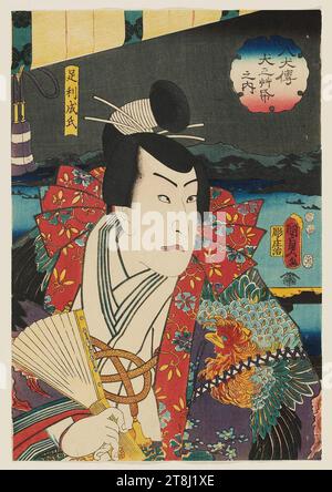 Utagawa Kunisada II – Schauspieler Bandô Takesaburô I als Ashikaga Nariuji. Stockfoto