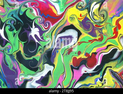 Fliud Art, Alkoholtinte. Marmorvorlage. Flüssige Acrylfarbe. Stockfoto