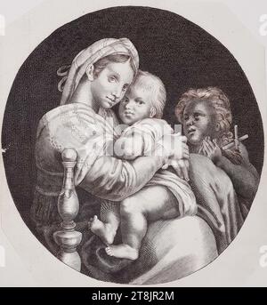 Madonna della Sedia, Pieter van Rumpf, Antwerpen 1627 - 1702 Paris, um 1640, Zeichnung, Stift, braune Tinte auf Papier, 23,4 x 22,4 cm Stockfoto