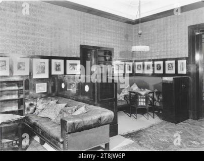 Wohnung Georg und Else Weiss, Wien I., Falkestraße 6/2. Boden, Sitzecke im Wohnzimmer, 1904, Foto 1930, negativ, Glasnegativ, Platte: 18 x 24 cm, Österreich Stockfoto