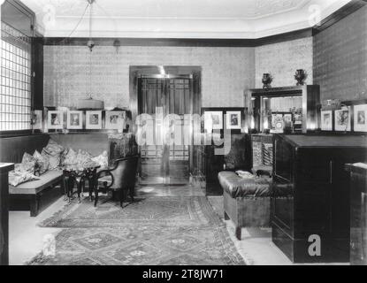Wohnung Georg und Else Weiss, Wien I., Falkestraße 6/2. Boden, Wohnzimmer, 1904, Foto 1930, negativ, Glasnegativ, Platte: 18 x 24 cm, Österreich Stockfoto