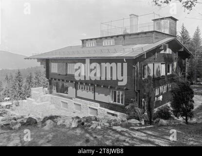 Landhaus Paul Khuner, Kreuzberg 60, Payerbach, Niederösterreich, Blick von Südwesten, Schrägansicht, 1929-1930, negativ, Glasnegativ, Platte: 18 x 24 cm Stockfoto