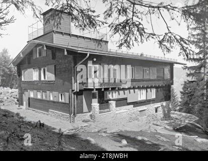 Landhaus Paul Khuner, Kreuzberg 60, Payerbach, Niederösterreich, Blick von Südosten, 1929-1930, negativ, Glasnegativ, Platte: 18 x 24 cm Stockfoto