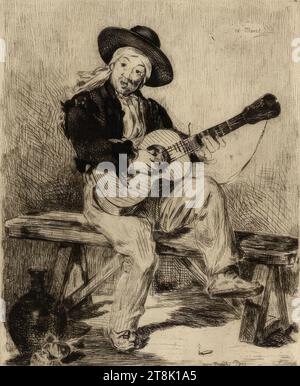 The Spanish Singer or the Guitar Player, Edouard Manet, Paris 1832 - 1883 Paris, 1861, Print, Etching, L.76 Stockfoto