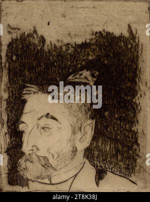 Portrait de Stéphane Mallarmé, Paul Gauguin, Paris 1848 - 1903 Atuona auf Hivaoa, 1891, Druck, Ätzung; japanisches Papier, Platte: 18,1 cm x 14,4 cm Stockfoto