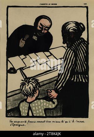 Vallotton - Crimes et Châtiments, Planche 13 Vos cinquante Francs..., E 71-0383. Stockfoto