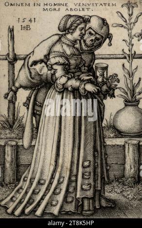 Die Dame und der Tod, Sebald Beham, Nürnberg 1500 - 1550 Frankfurt am Main, 1541, Druck, Kupferstich Stockfoto