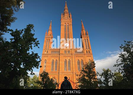 Neogotische Marktkirche, Marktkirche, Deutschland, Hessen, Wiesbaden Stockfoto