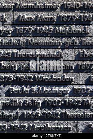 Gedenkstätte für die ermordeten Juden von Wiesbaden, Deutschland, Hessen, Wiesbaden Stockfoto