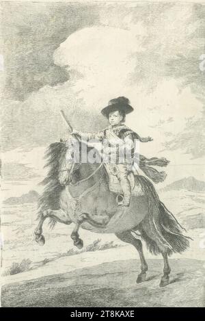 D. Baltasar Carlos, Francisco José de Goya y Lucientes, Fuendetodos, Aragón 1746 - 1828 Bordeaux, 1815-1820, 1. Auflage 1778-1779, Druck, Radierung, Blatt: 35 x 22 cm Stockfoto