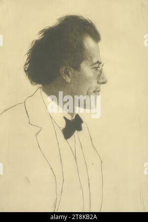 Porträt Gustav Mahler, Emil Orlik, Prag 1870 - 1932 Berlin, 1903, Druck, Radierung; Roulette; Trocknungspunkt, Platte: 29,4 cm x 19,9 cm Stockfoto