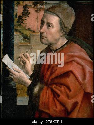 Van der Weyden, St. Lukas Zeichnung der Jungfrau, Lukas Detail. Stockfoto