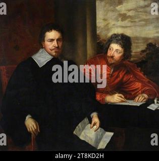 Van Dyck – Doppelporträt von Thomas Wentworth, 1. Earl of Strafford (1593–1641), traf zijn Secretaris Sir Philip Mainwaring (1589–1661), 1636–1640. Stockfoto