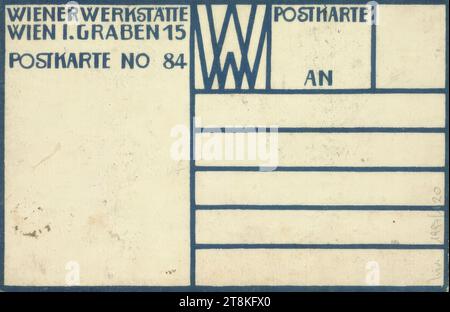 Postkarte Nr. 84 aus der Wiener Werkstätte: Inspiration, Rudolf Kalvach, Wien 1883 - 1932 Kosmonosy, Kosmanos, Druck, Farblithographie, Blatt: 140 mm x 90 mm, M.R. 'WW POSTKARTE / TO', gedruckt, Österreich Stockfoto