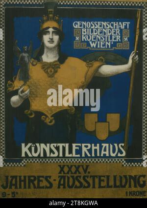 KÜNSTLERHAUS; XXXV. JAHRESAUSSTELLUNG, Alois Hans Schram, Wien 1864 - 1919 Wien, um 1910, Druck, Farblithographie, Blatt: 755 mm x 555 mm, Österreich Stockfoto