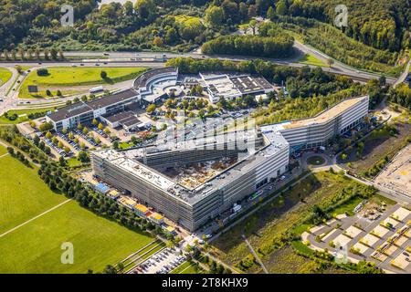 Luftaufnahme, Technologiepark Phoenix West Industriegebiet, Materna Hauptsitz Baustelle, BMW Dortmund Niederlassung, Hörde, Dortmund, Ruhrgebiet, Stockfoto