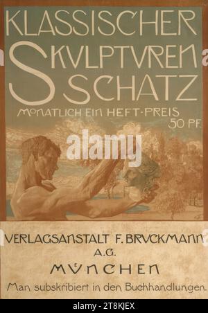 KLASSISCHER SKULPTURENSCHATZ; EIN HEFT MONATLICH; VERLAG ANSTALT F. BRUCKMANN A. G. MÜNCHEN, Otto Greiner, Leipzig 1869 - 1916 München, 1896, Druck, Farblithographie, Blatt: 910 mm x 655 mm Stockfoto