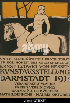 KUNSTAUSSTELLUNG DARMSTADT 1911, Otto Ubbelohde, Marburg an der Lahn 1867 - 1922 Goßfelden, 1911, Druck, Farblithographie, Blatt: 825 mm x 600 mm Stockfoto