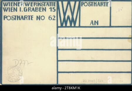 Postkarte Nr. 62 aus der Wiener Werkstätte: Konversation zwischen Stummelern, Moriz Jung, Mikulov, Nikolsburg, 1885 - 1915 Maniłowa bei Łubne, Druck, Farblithographie, Blatt: 140 mm x 90 mm, in Druck Stockfoto