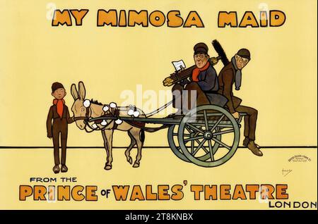 MY MIMOSA MAID; PRINCE OF WALES' THEATRE; LONDON, John Hassall, Walmer 1868 - 1948, 1908, Druck, Farblithographie, Blatt: 510 mm x 765 mm Stockfoto