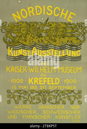 NORDISCHE KUNSTAUSSTELLUNG im KAISER-WILHELM-MUSEUM; 1902, KREFELD, Gerhard M. Munthe, Düsseldorf 1875 - 1927 Leiden, 1902, Druck, Farblithographie, Blatt: 1220 mm x 890 mm Stockfoto