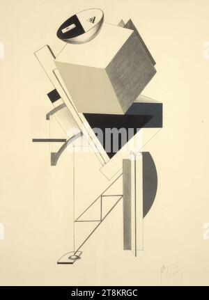 Los, Blatt 3 aus: Das Kunststoffdesign der elektromechanischen Ausstellung - Sieg über die Sonne von Aleksei Krutschonych, das Kunststoffdesign der elektromechanischen Ausstellung - Sieg über die Sonne, El Lissitzky, Potschinok 1890 - 1941 Moskau, 1923, Druck, Lithographie, Blatt: 53,3 x 45,6 cm, r.r. in Druck: '3 Stockfoto