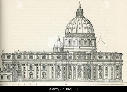 Veduta laterale della Basilica di San Pietro. Stockfoto