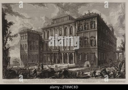 Veduta sul Monte Quirinale del Palazzo dell'Eccellentissima Casa Barberini, Objektnr A 18701. Stockfoto